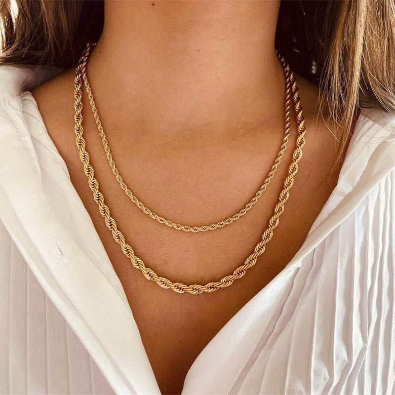 Collier en Chaîne de Corde Bianca en Or