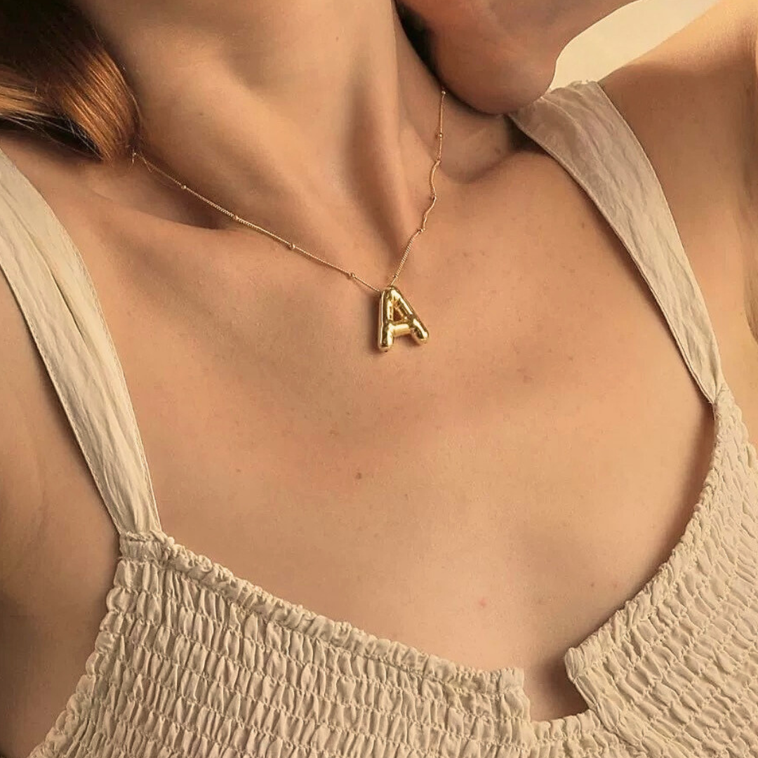 Collier Initial en Or Balloon