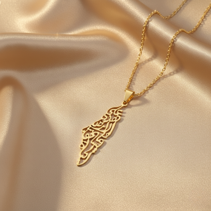 Collier Carte Calligraphique Palestine