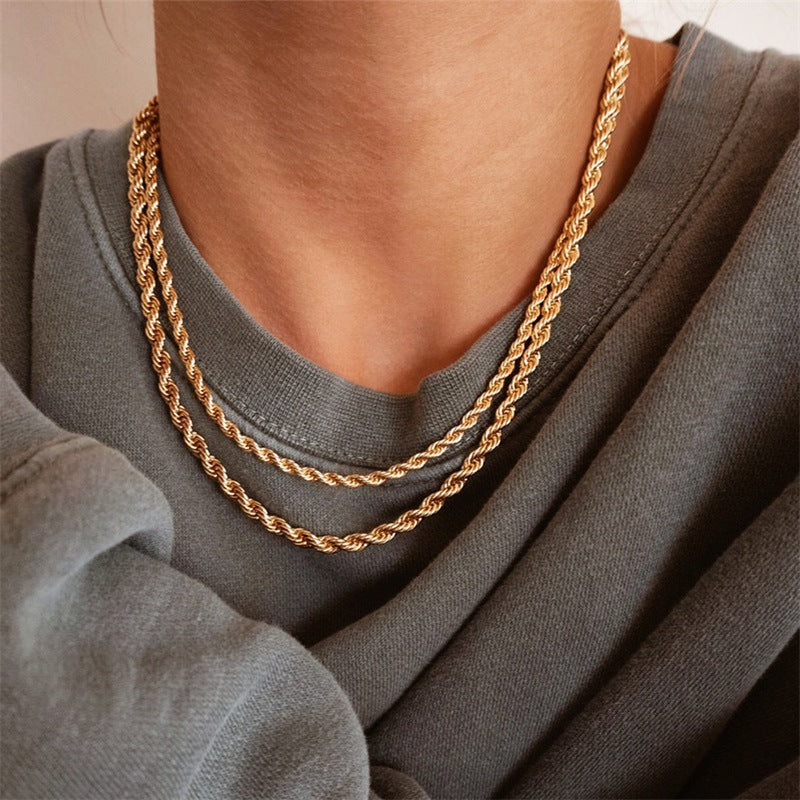 Collier en Chaîne de Corde Bianca en Or