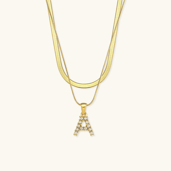 Collier en Or avec Lettre Initiale Superposée Fiona