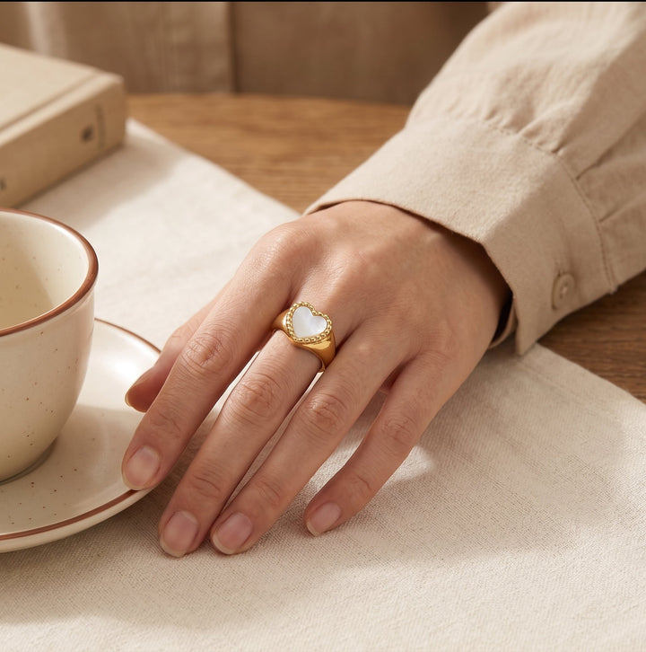 Bague Cœur Blanche Amara