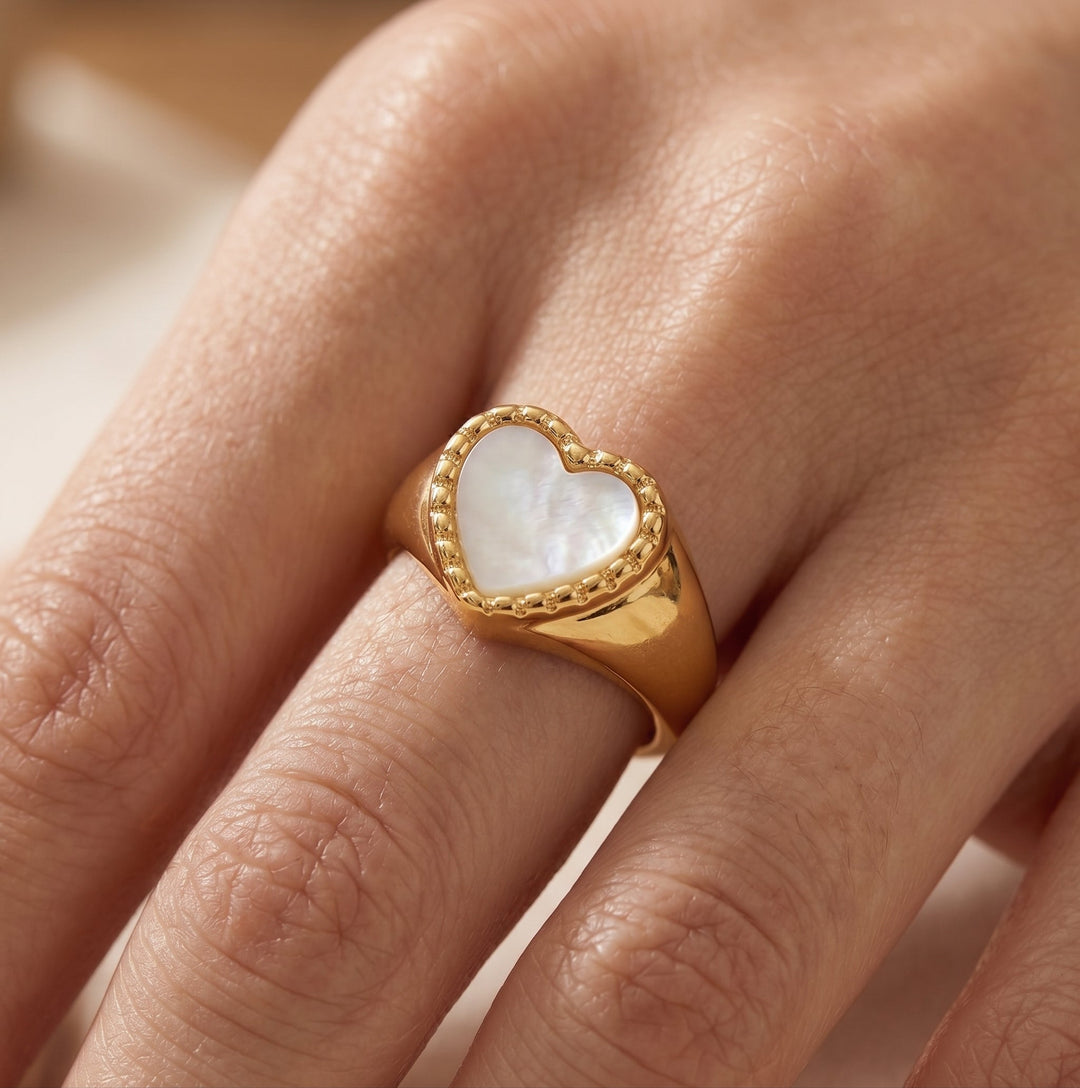 Bague Cœur Blanche Amara