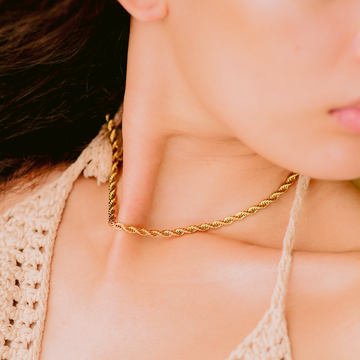 Collier en Chaîne de Corde Bianca en Or