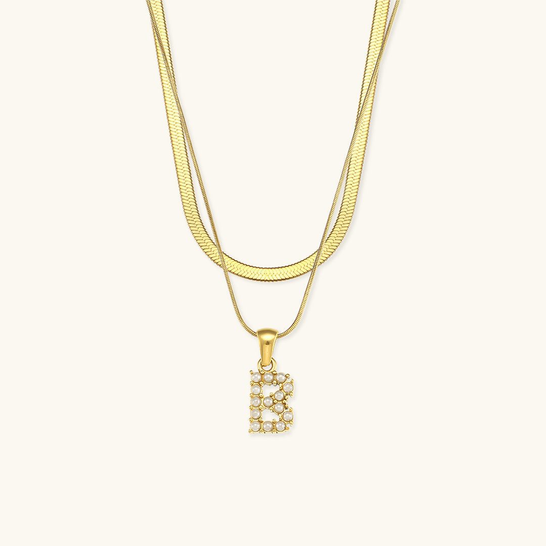 Collier en Or avec Lettre Initiale Superposée Fiona