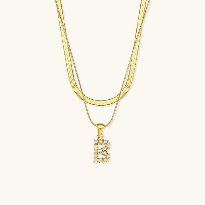 Collier en Or avec Lettre Initiale Superposée Fiona