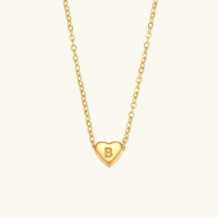 Collier en Or avec Initiale en Forme de Cœur