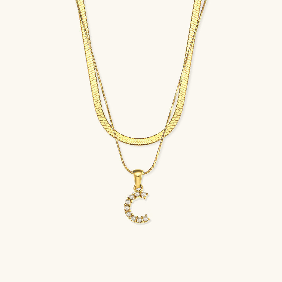 Collier en Or avec Lettre Initiale Superposée Fiona