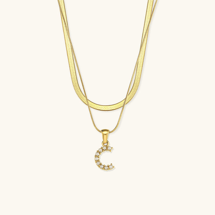 Collier en Or avec Lettre Initiale Superposée Fiona