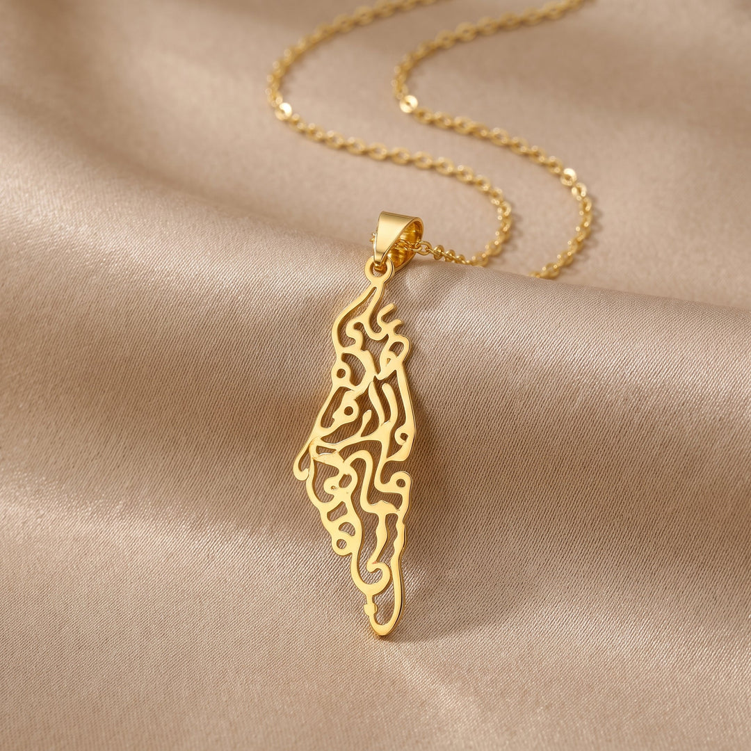 Collier Carte Calligraphique Palestine
