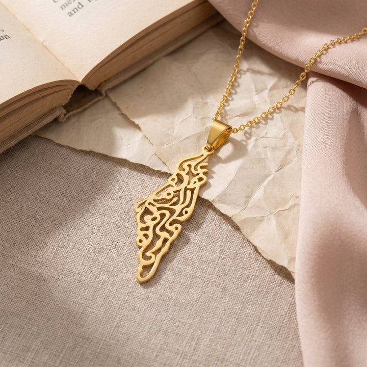 Collier Carte Calligraphique Palestine