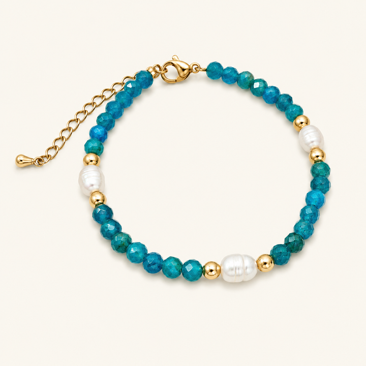 Bracelet en perles turquoise et nacre