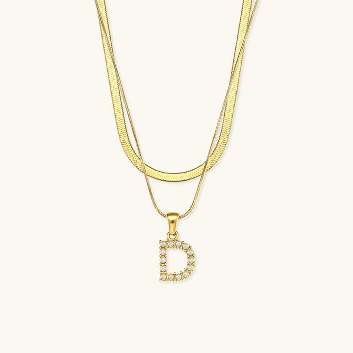 Collier en Or avec Lettre Initiale Superposée Fiona