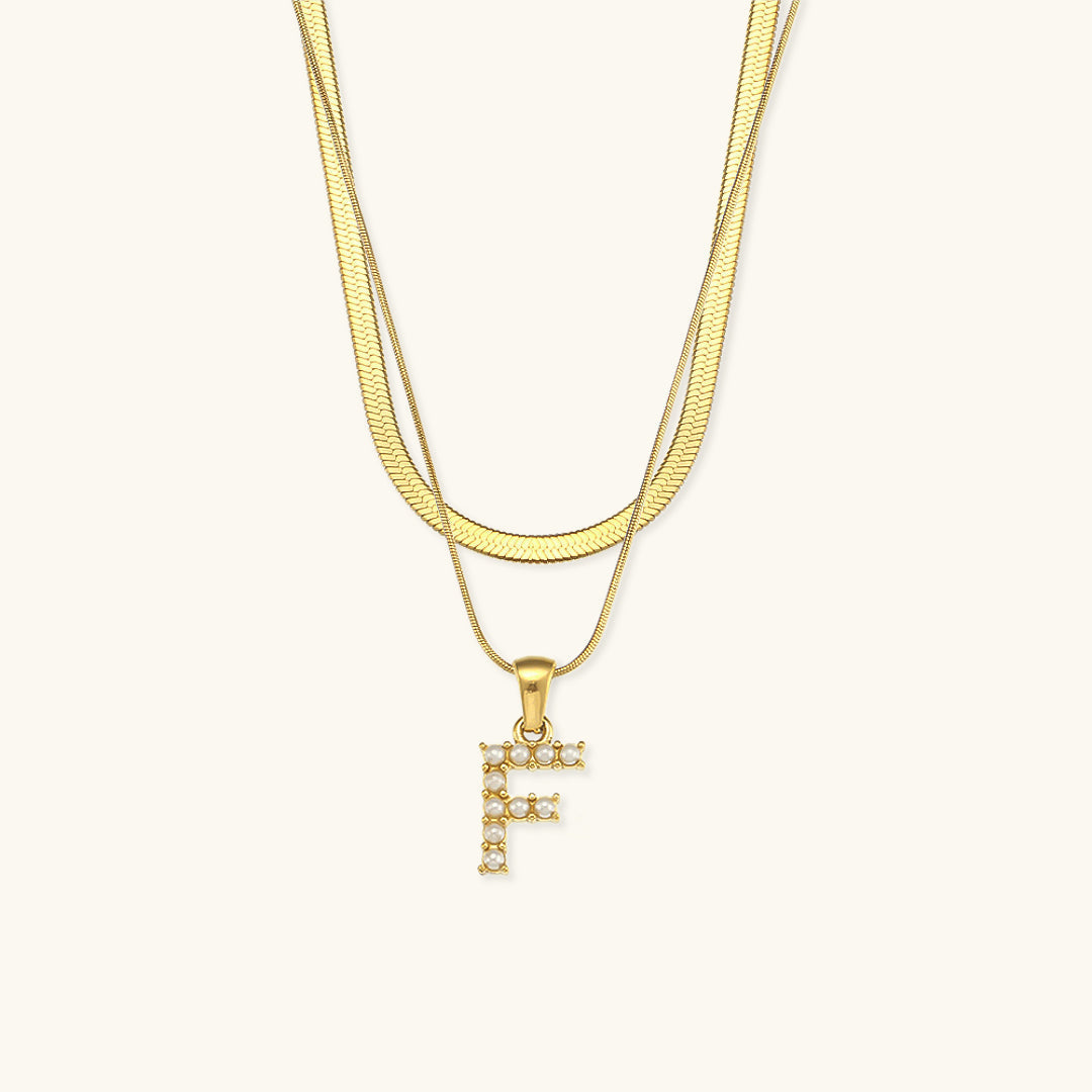Collier en Or avec Lettre Initiale Superposée Fiona