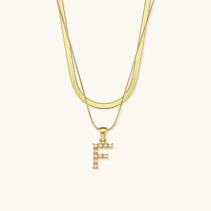 Collier en Or avec Lettre Initiale Superposée Fiona