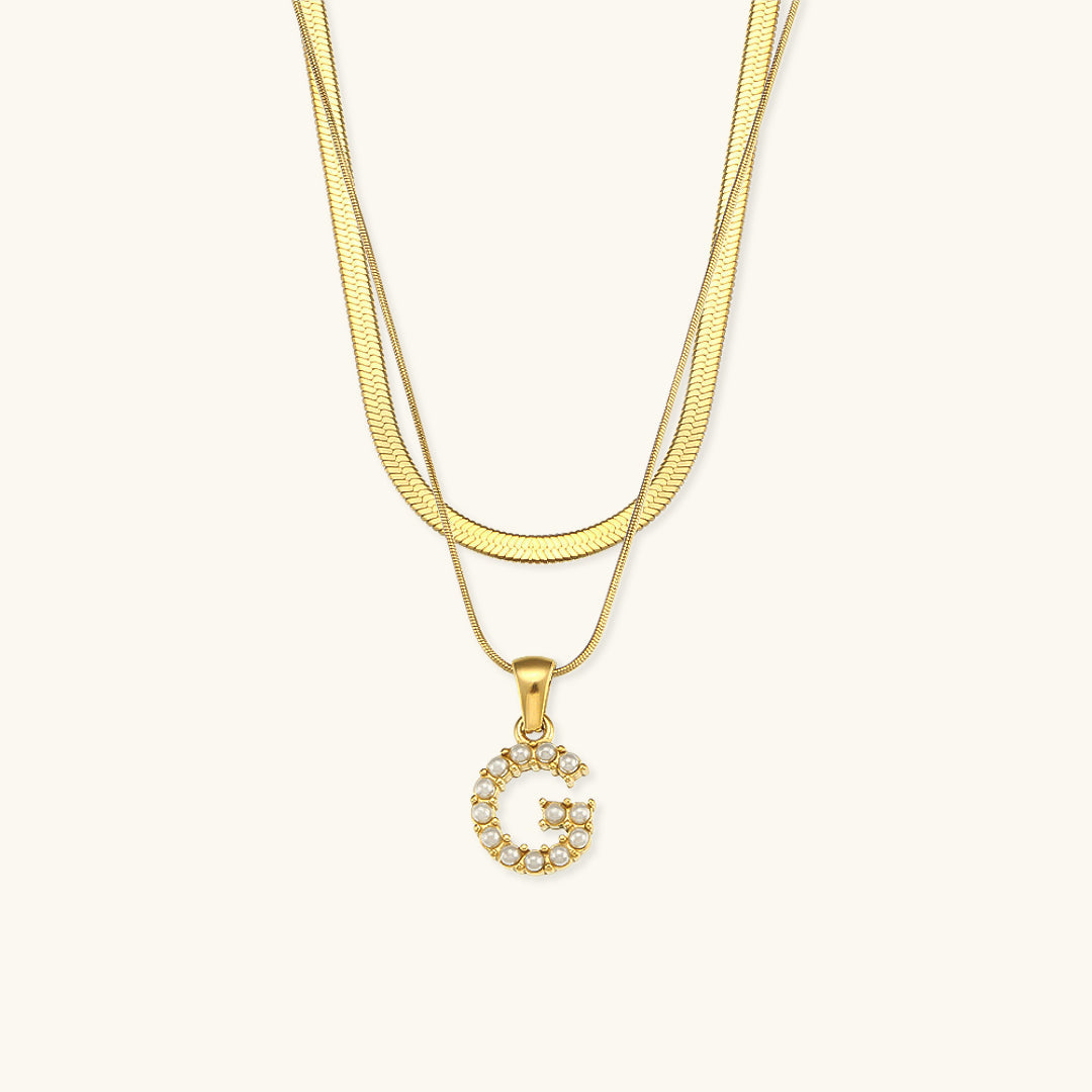 Collier en Or avec Lettre Initiale Superposée Fiona