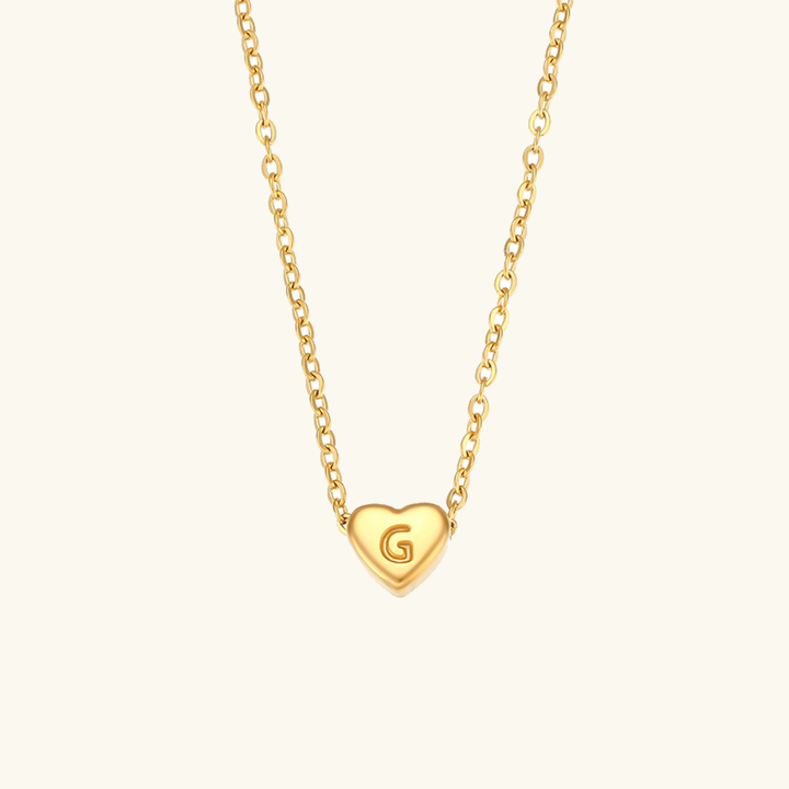 Collier en Or avec Initiale en Forme de Cœur