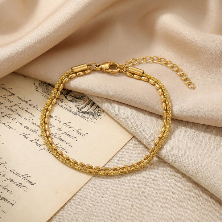 Bracelet de cheville en chaîne à maillons superposés Nora