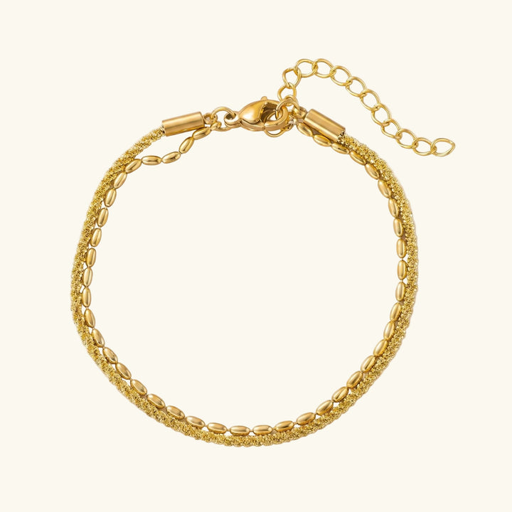 Bracelet de cheville en chaîne à maillons superposés Nora