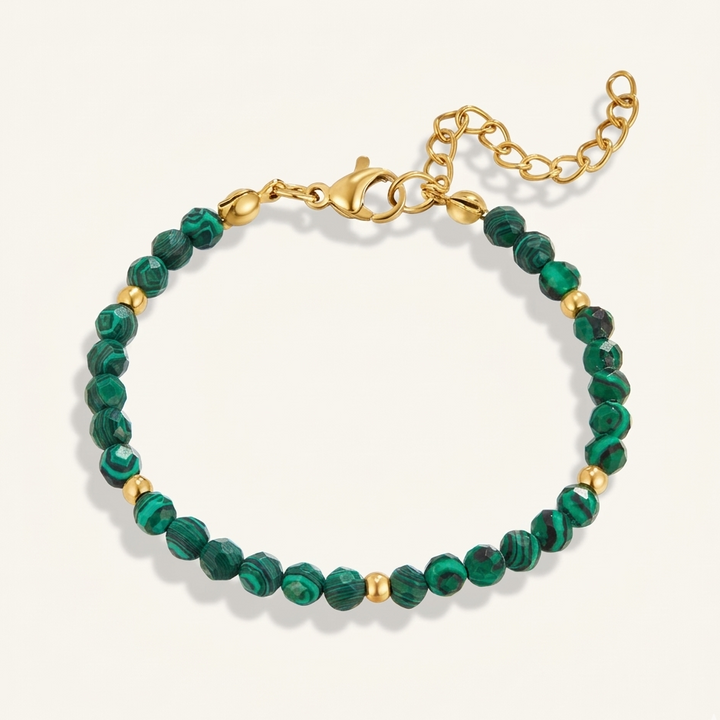Bracelet en perles vert émeraude