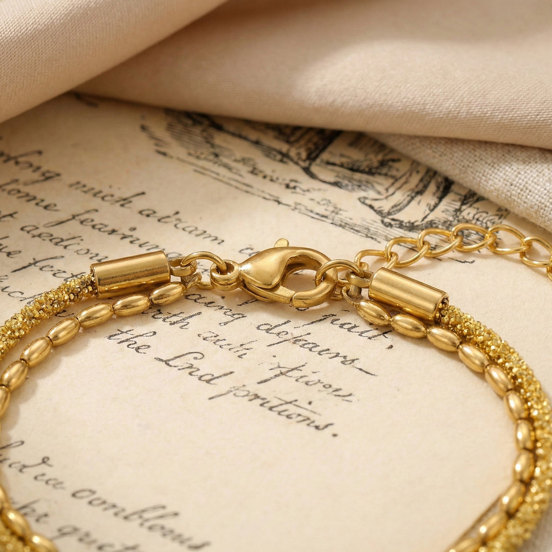 Bracelet de cheville en chaîne à maillons superposés Nora