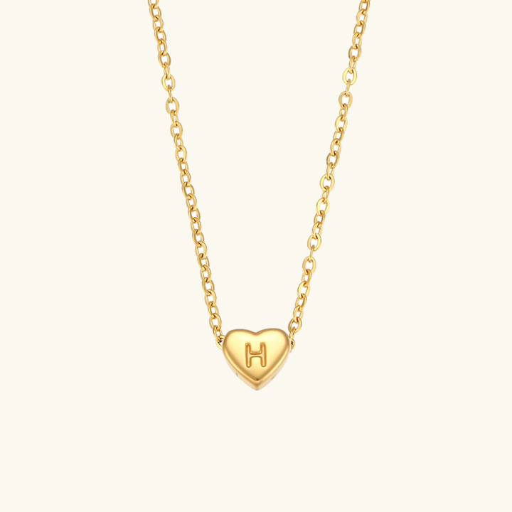 Collier en Or avec Initiale en Forme de Cœur