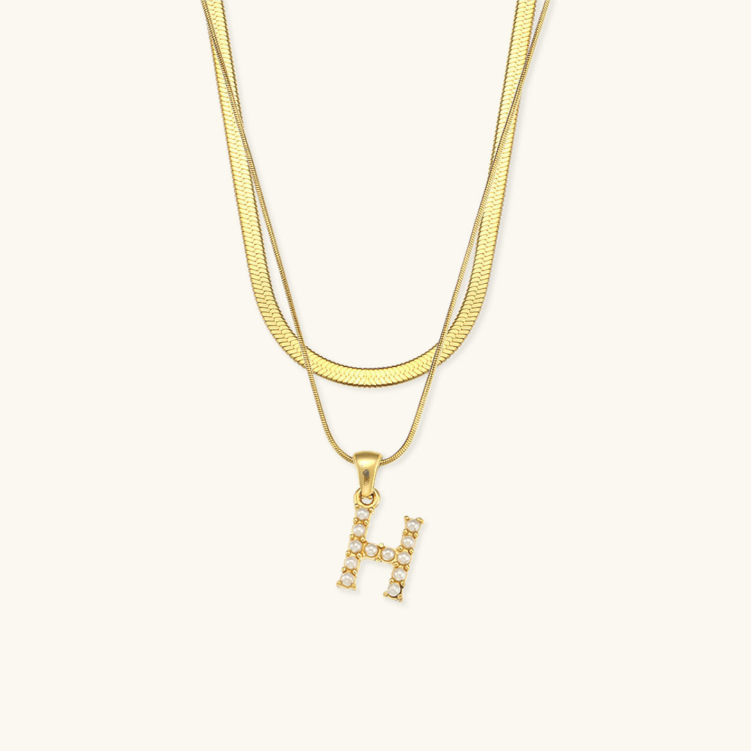 Collier en Or avec Lettre Initiale Superposée Fiona