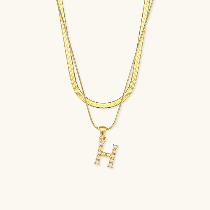Collier en Or avec Lettre Initiale Superposée Fiona