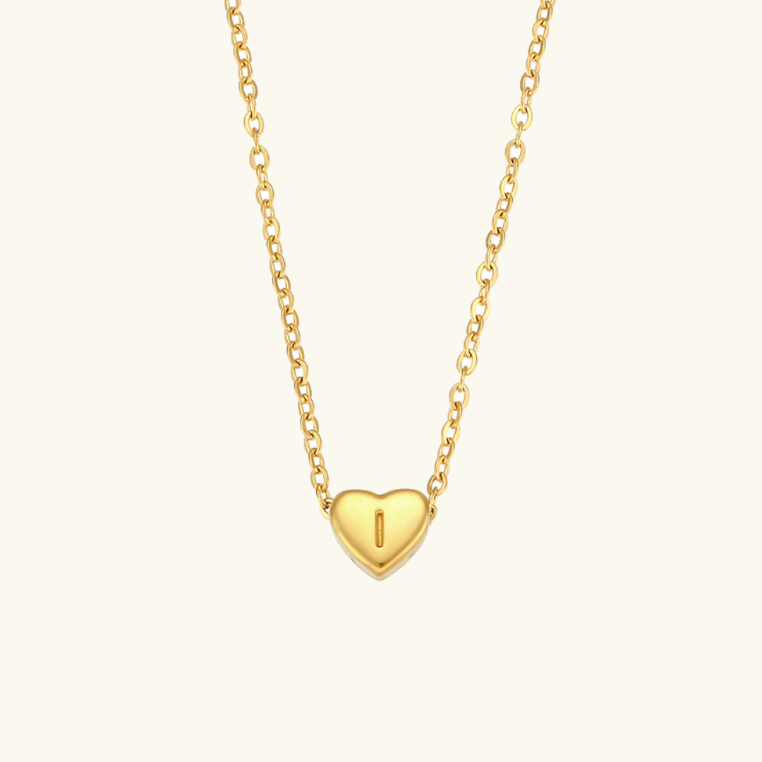 Collier en Or avec Initiale en Forme de Cœur