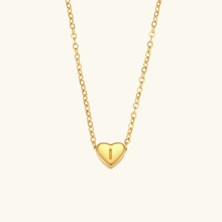 Collier en Or avec Initiale en Forme de Cœur