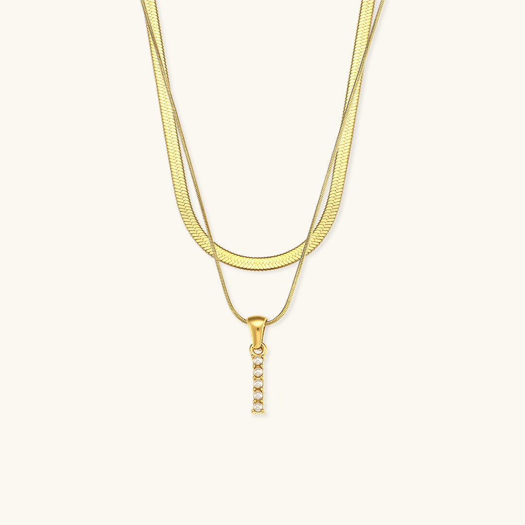 Collier en Or avec Lettre Initiale Superposée Fiona