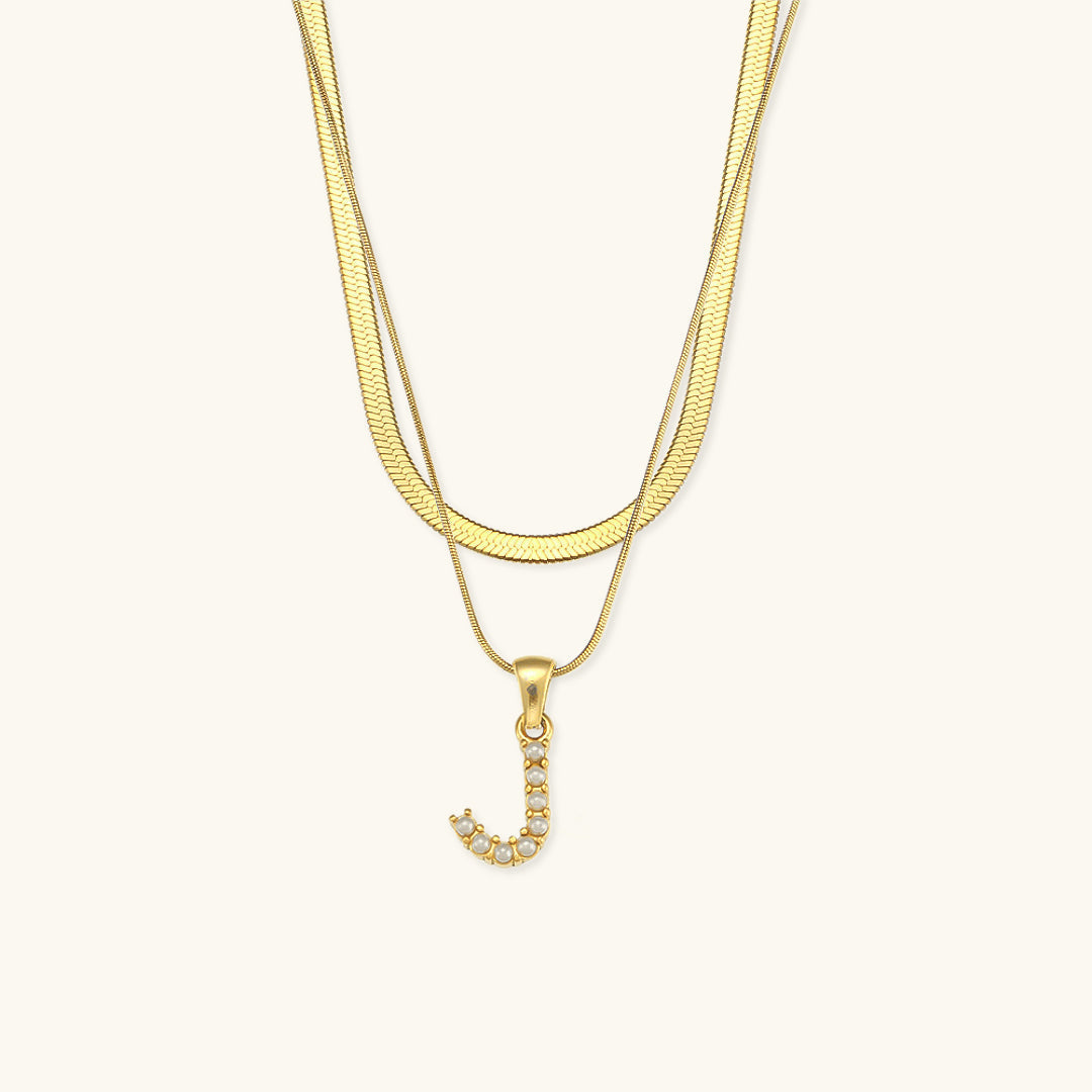 Collier en Or avec Lettre Initiale Superposée Fiona