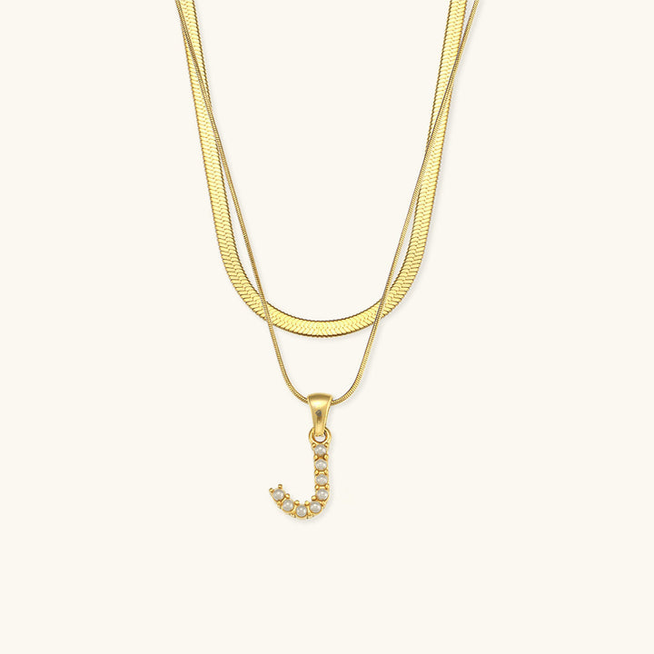 Collier en Or avec Lettre Initiale Superposée Fiona