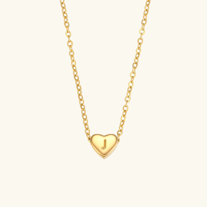 Collier en Or avec Initiale en Forme de Cœur