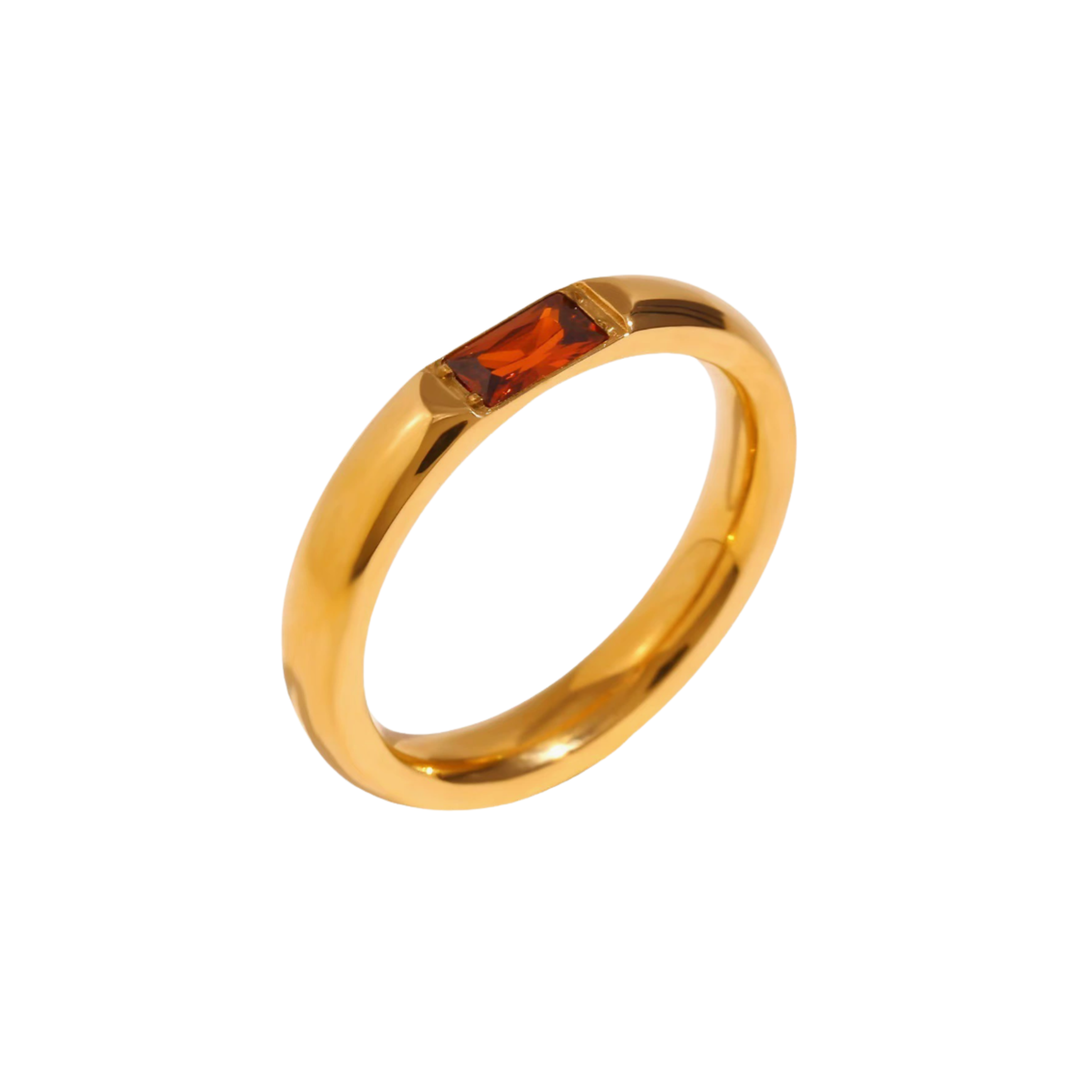 Bague en or avec pierre baguette