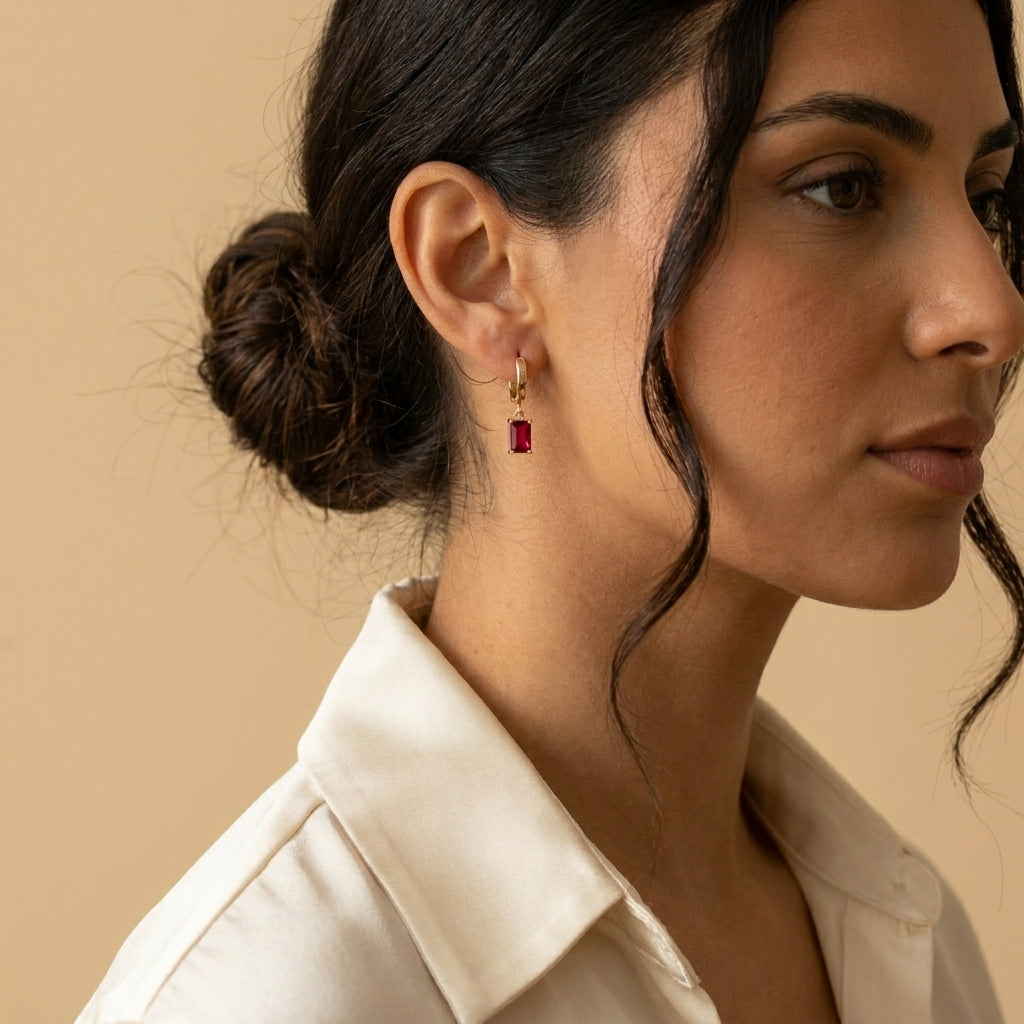 Boucles d'oreilles en pierre de naissance
