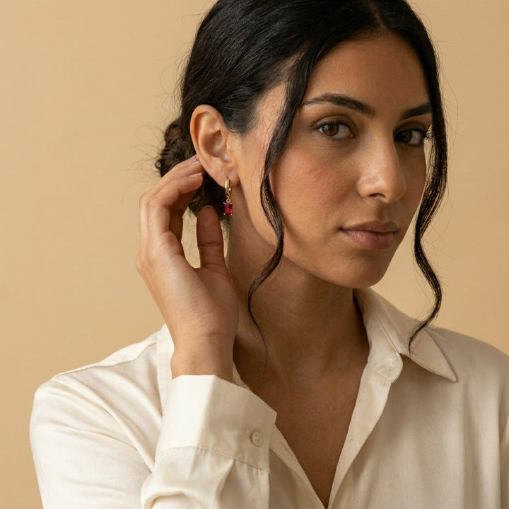 Boucles d'oreilles en pierre de naissance