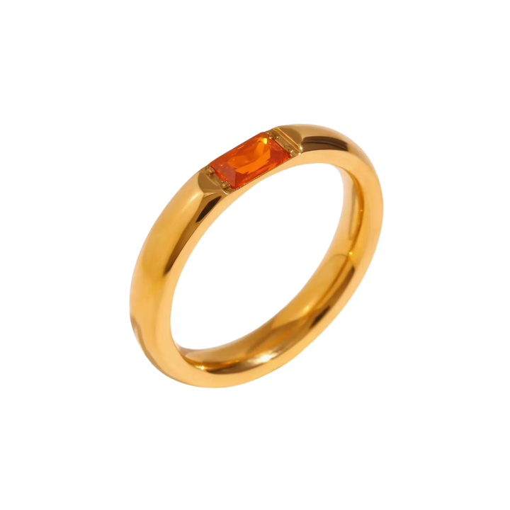 Bague en or avec pierre baguette