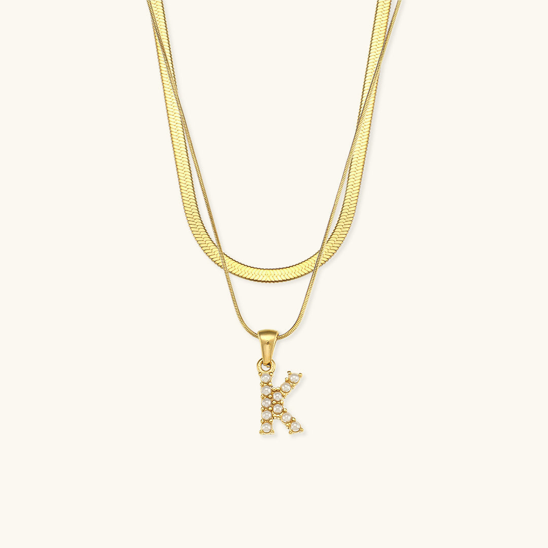 Collier en Or avec Lettre Initiale Superposée Fiona