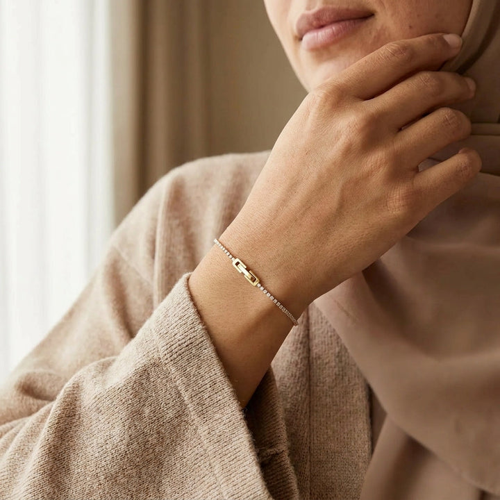 Bracelet en cristal rose doré Kiera