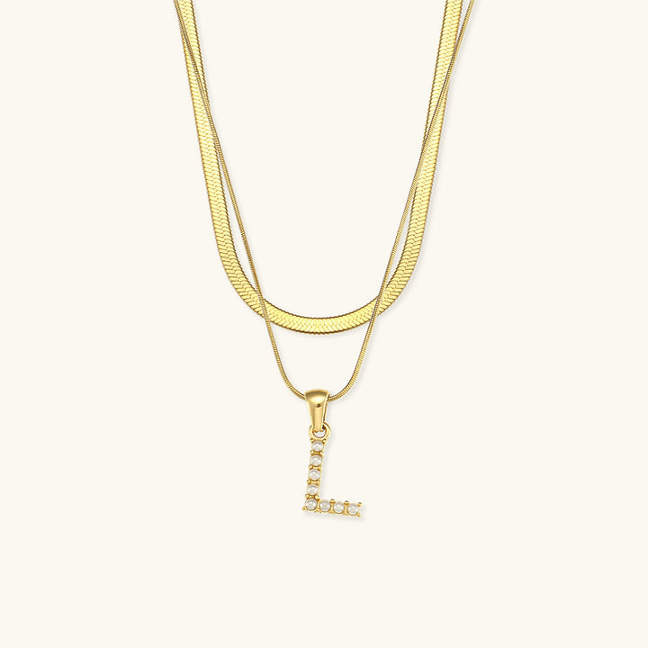 Collier en Or avec Lettre Initiale Superposée Fiona