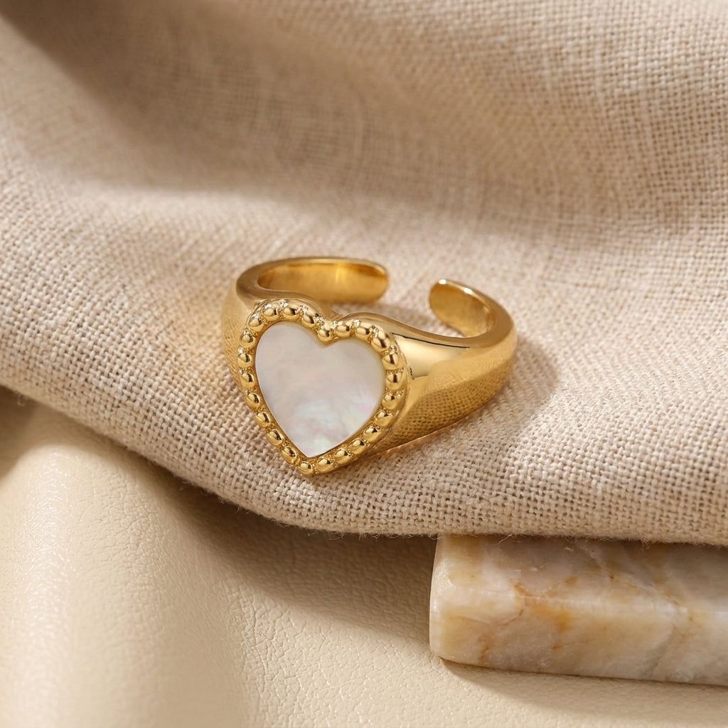Bague Cœur Blanche Amara