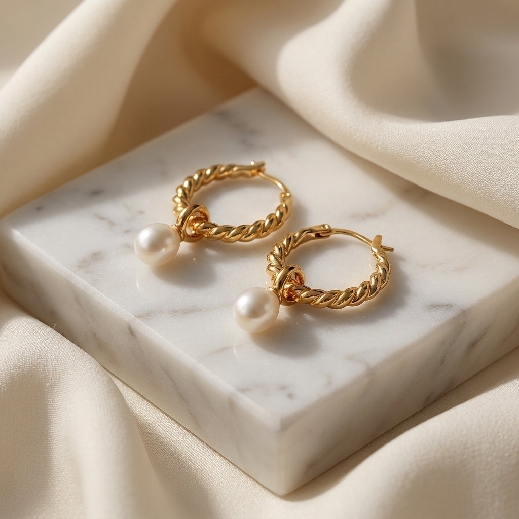 Boucles d'oreilles Perles Tordues