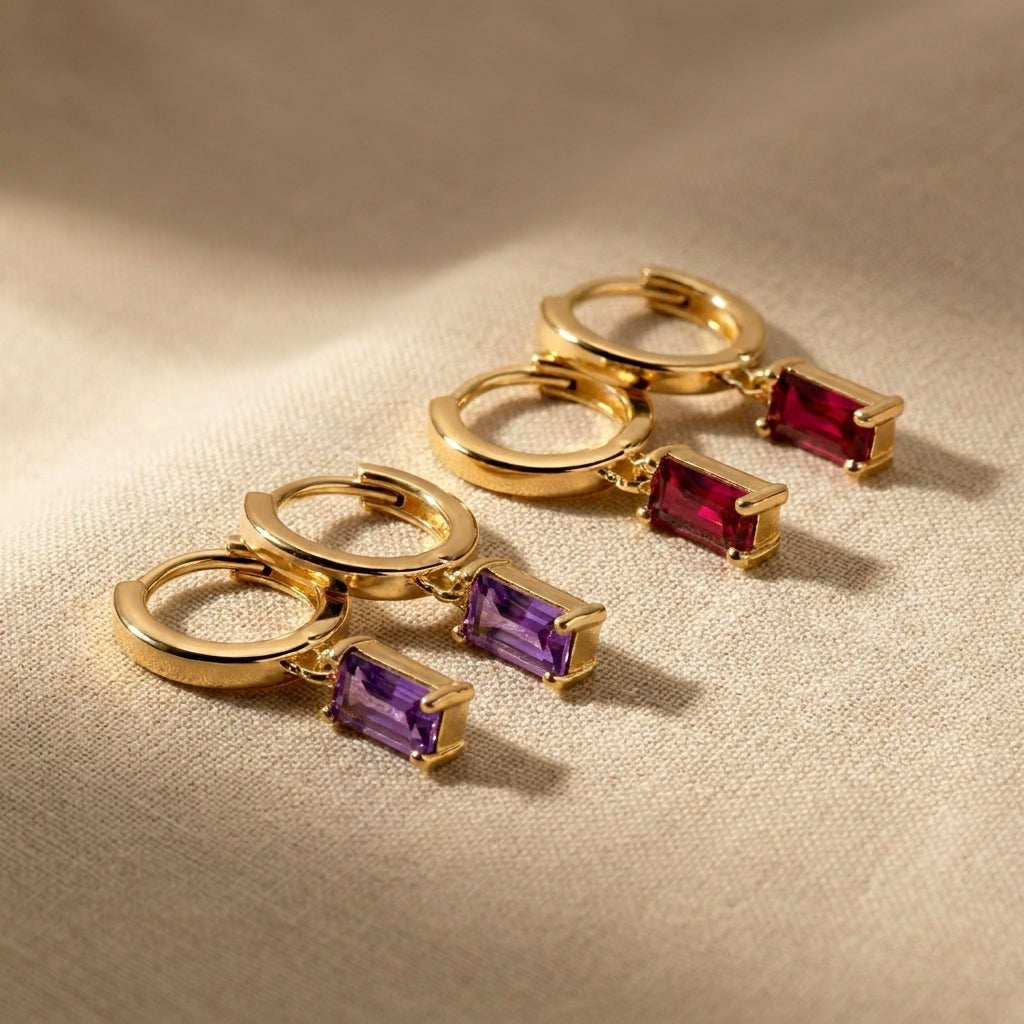 Boucles d'oreilles en pierre de naissance