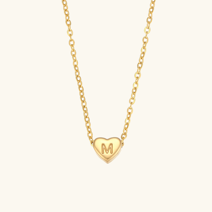 Collier en Or avec Initiale en Forme de Cœur