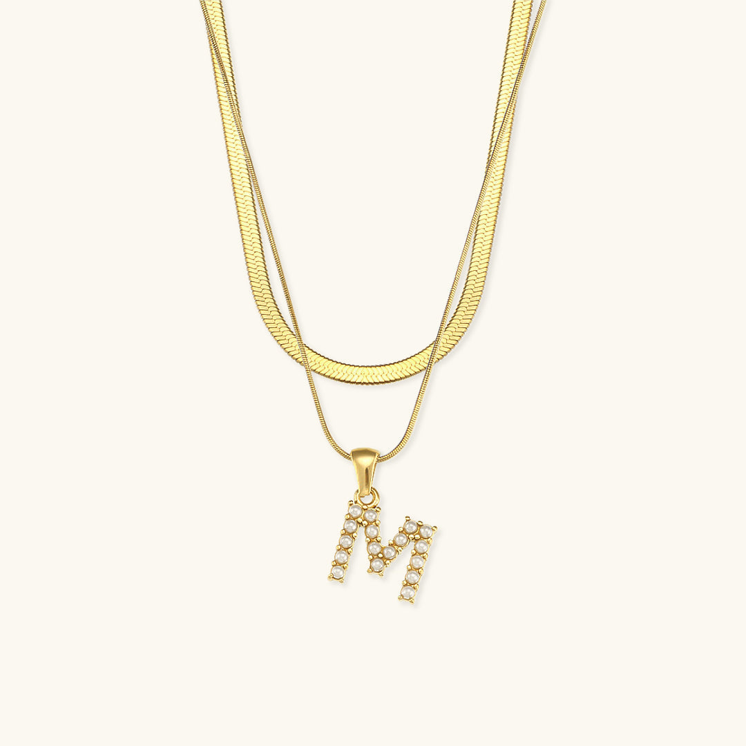 Collier en Or avec Lettre Initiale Superposée Fiona