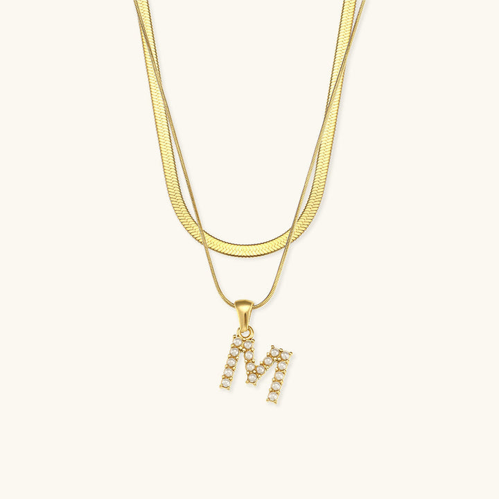 Collier en Or avec Lettre Initiale Superposée Fiona