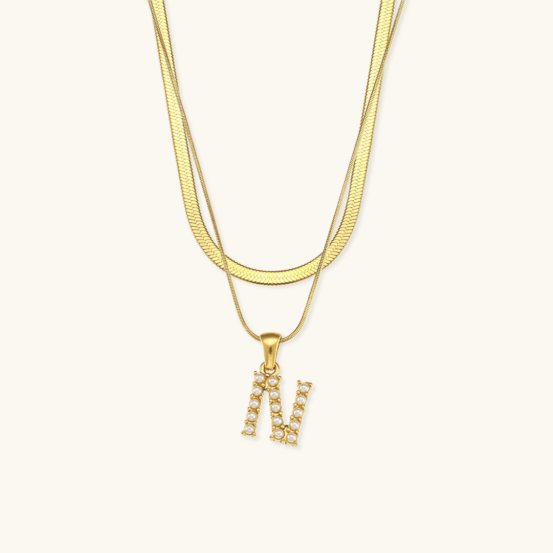 Collier en Or avec Lettre Initiale Superposée Fiona
