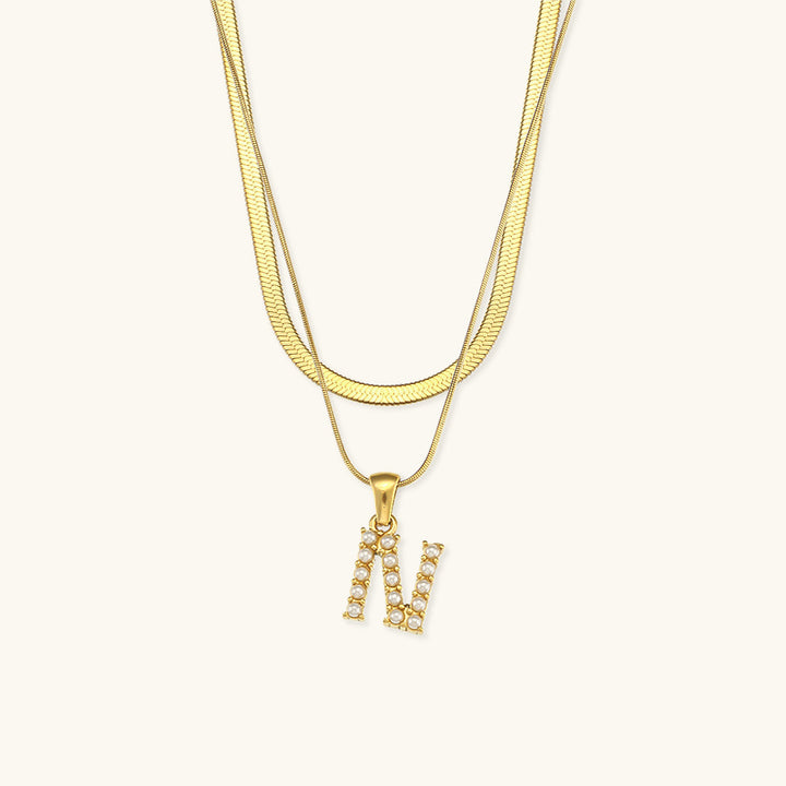 Collier en Or avec Lettre Initiale Superposée Fiona