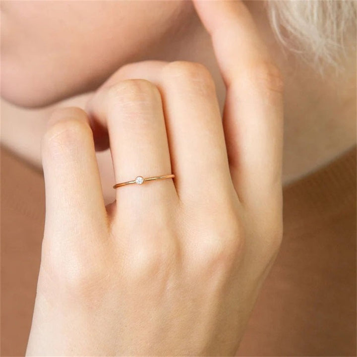 Bague Empilable Amelia avec Pierre de Naissance